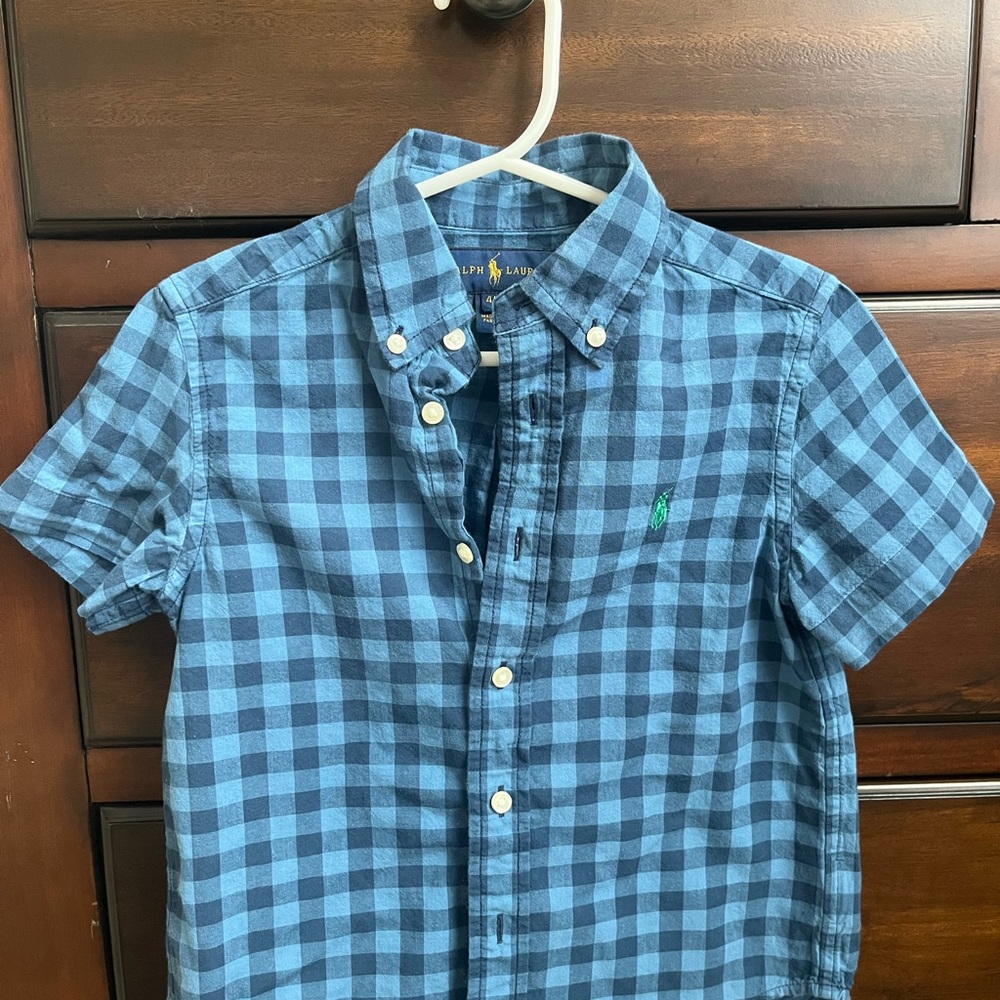 Ralph Lauren Kids Navy Checkered Button-Down Shirt